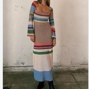 VRG GRL Work Of art Crochet Maxi Dress AUS Size: 10